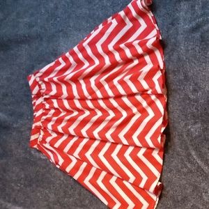 Xhilaration red and white chevron skirt